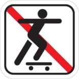 Skateboard forbudt skilte