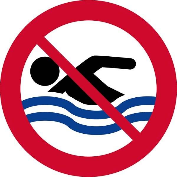 Forbudsskilt - Svømning forbudt