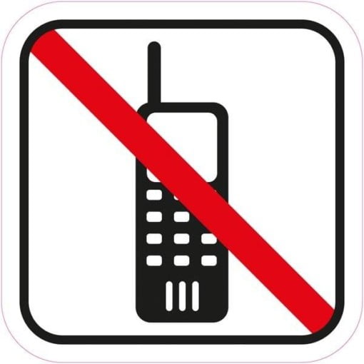 Telefon forbuds piktogram Skilt