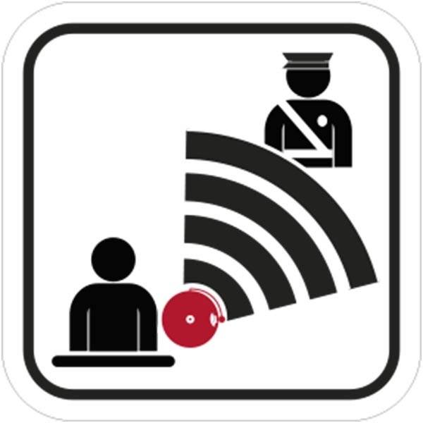 Trådløs alarm til politiet piktogram skilt Trådløs alarm til politiet piktogram skilt