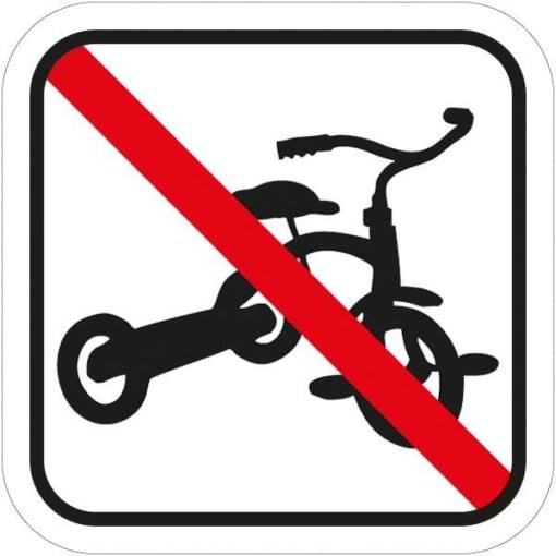Tre hjulet cykel forbuds piktogram skilt