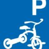 Tre hjulet cykel parkering Skilt
