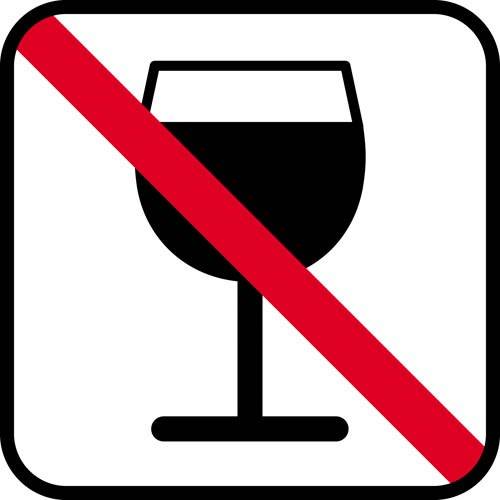 Vin forbudt - piktogram skilt