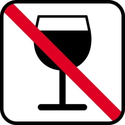 Vin forbud - piktogram skilt