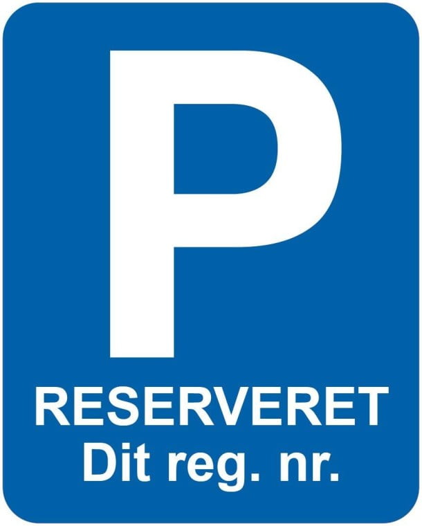 Parkeringsskilt - Reserveret til blå