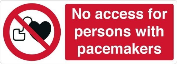 Forbudsskilt - No access for persons with pacemakers