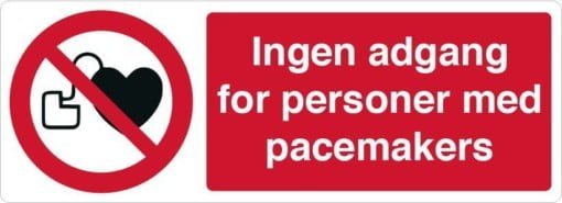 Forbudsskilt - Ingen adgang for personer med pacemakers
