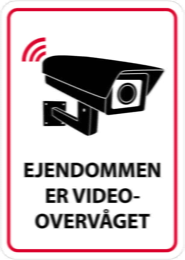 Ejendommen er videoovervåget skilt Ejendommen er videoovervåget skilt