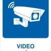 Video overvågning - blå skilt