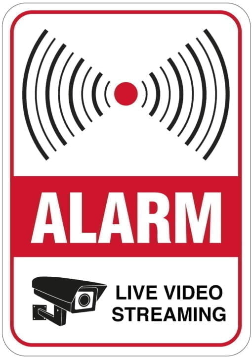 Alarm - Live video streaming skilt