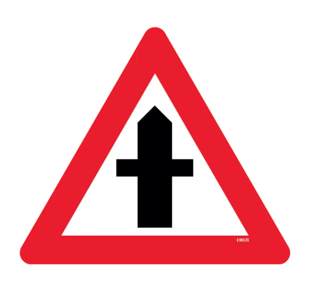 Advarselstrekant - Farligt vejkryds skilt
