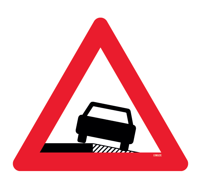 A35 - Farlig rabat skilt