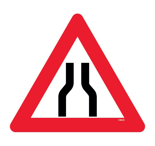 A43,1 - Indsnævret vej skilt