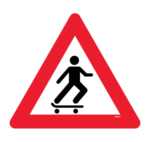 Advarselsskilt - Skatere