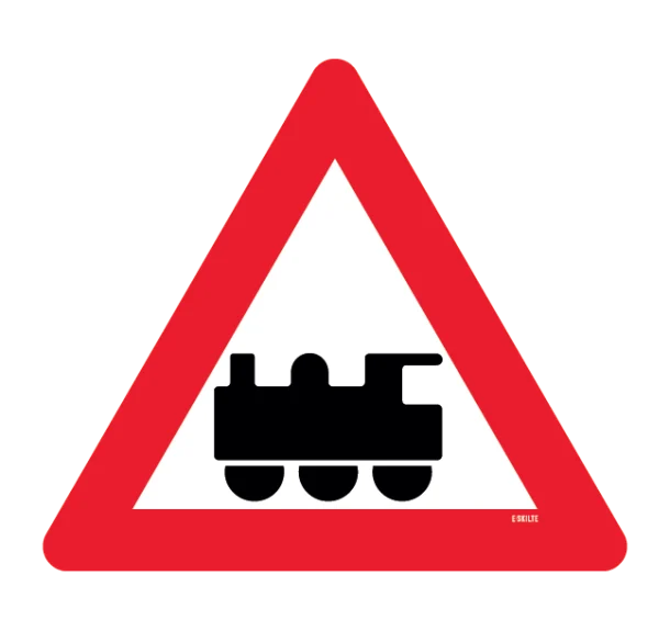 A72 - Jernbaneoverkørsel uden bomme skilt
