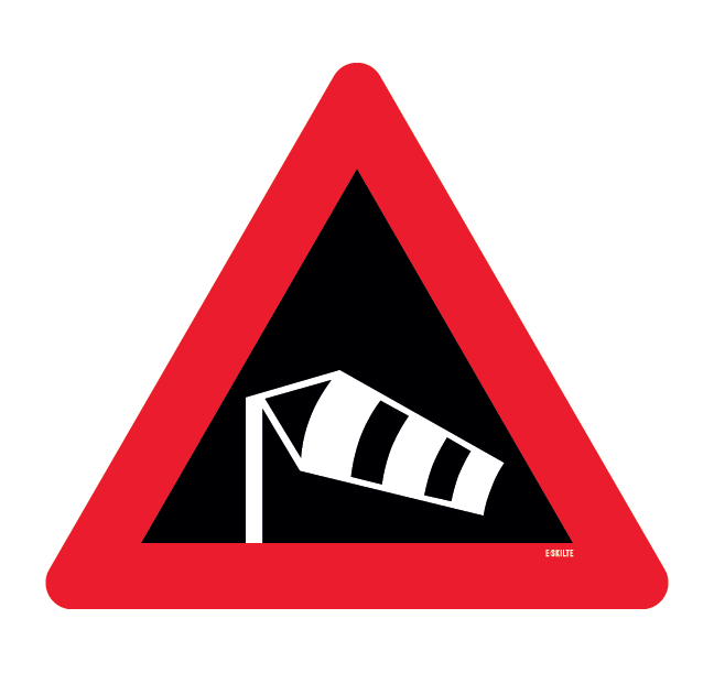 A95,1 - Sidevind skilt i sort