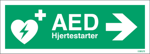 AED Hjerterstarter højre skilt