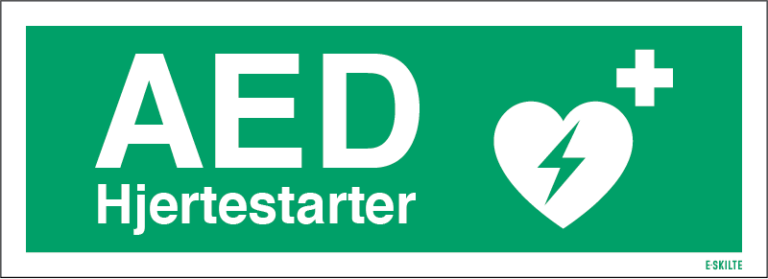 AED Hjerterstarter skilt