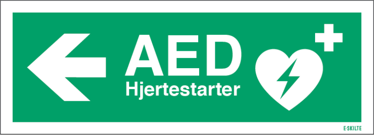 AED Hjerterstarter venstre skilt