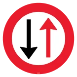 B18 Vigepligtstavle. Trafikskilt