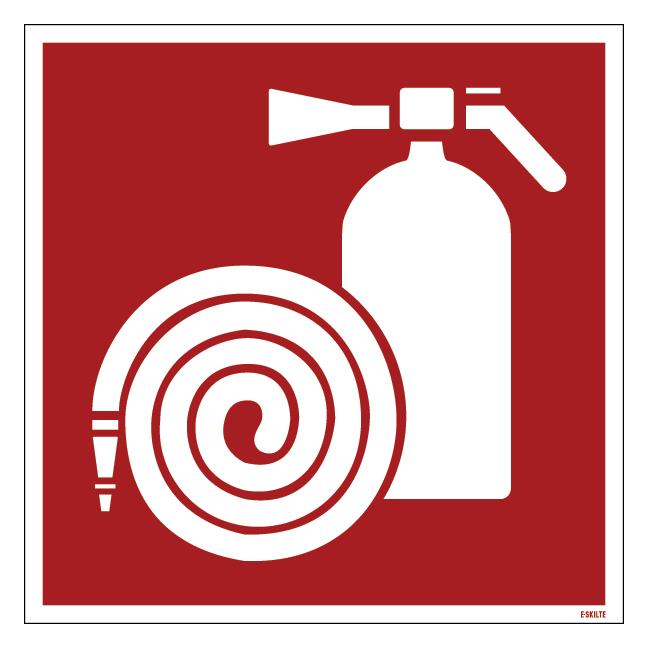 Brandslange og brandslukker Redningsskilt