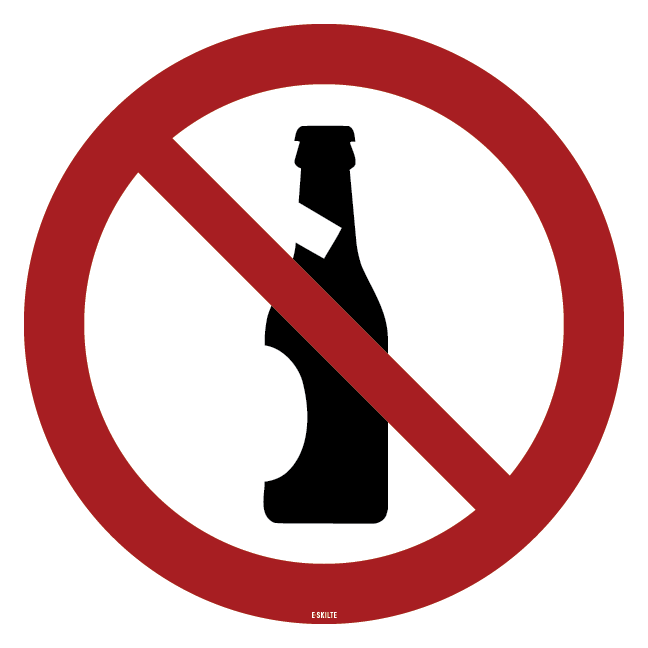 Alkohol. Forbudsskilt