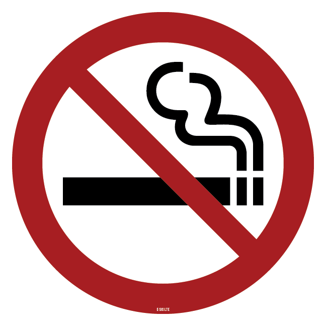 Rygning forbudt. Forbudsskilt