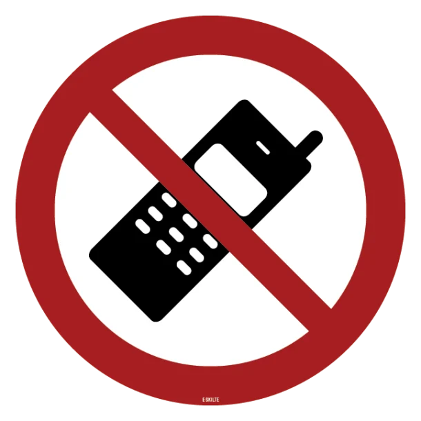 Mobiltelefon forbudt skilt