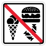 Slik og madvare forbud - Piktogram skilt