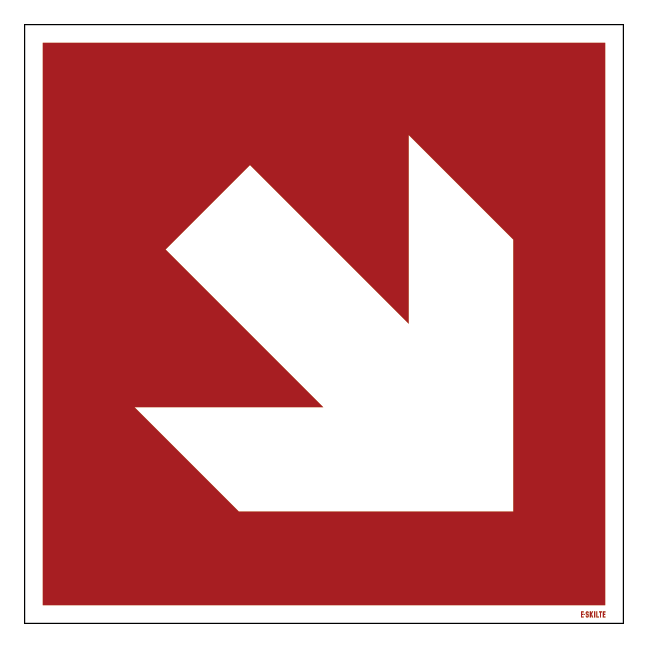 Fire protection arrow 2 ISO 7010. skilt