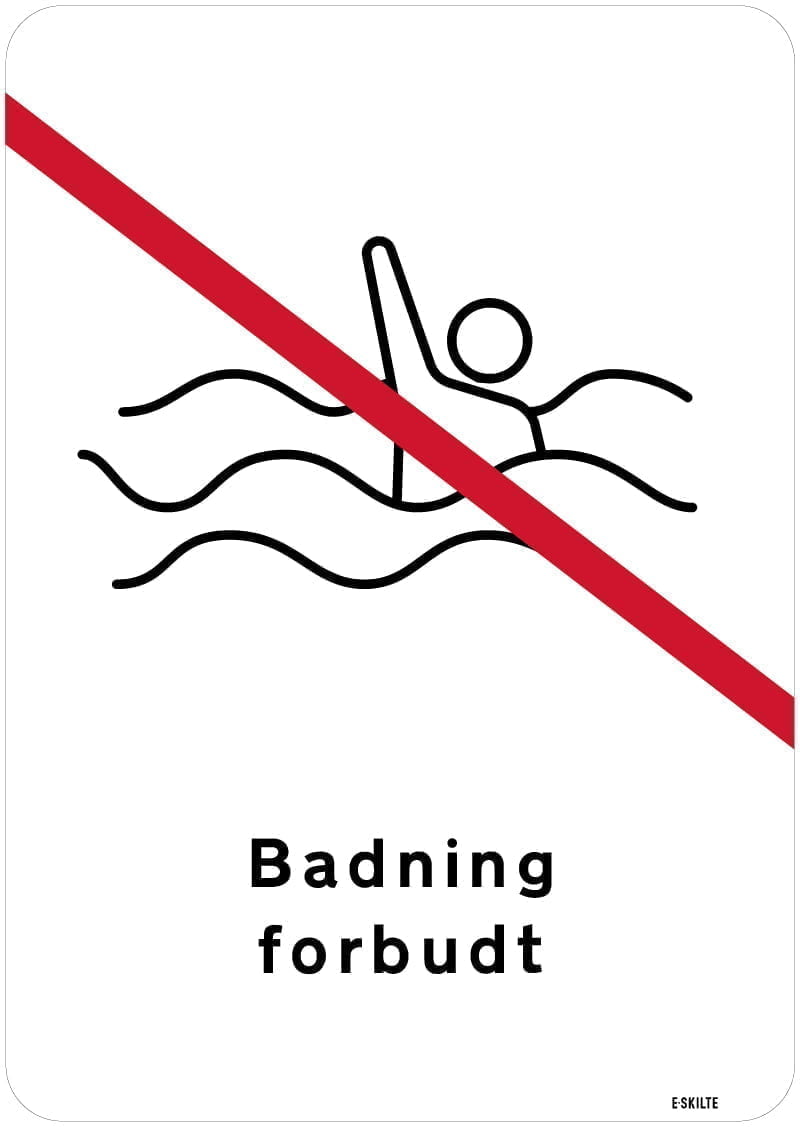 Badning forbudt Badning forbudt