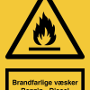 Brandfarlige væsker Benzin - Diesel skilt