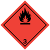 Brandfarlige væsker, klasse 3 fareseddel i sort