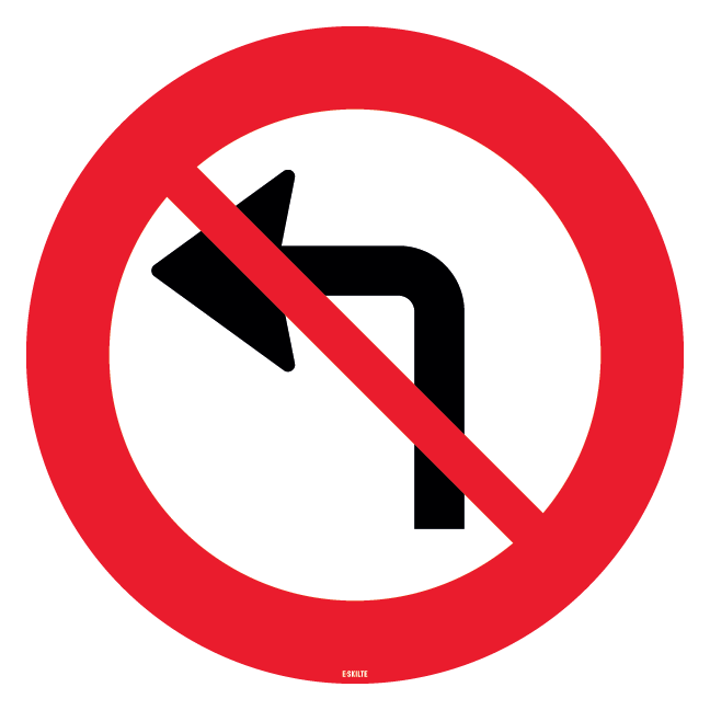 C11v Venstresving forbudt. skilt