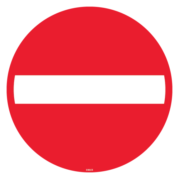 C19 - Indkørsel forbudt skilt