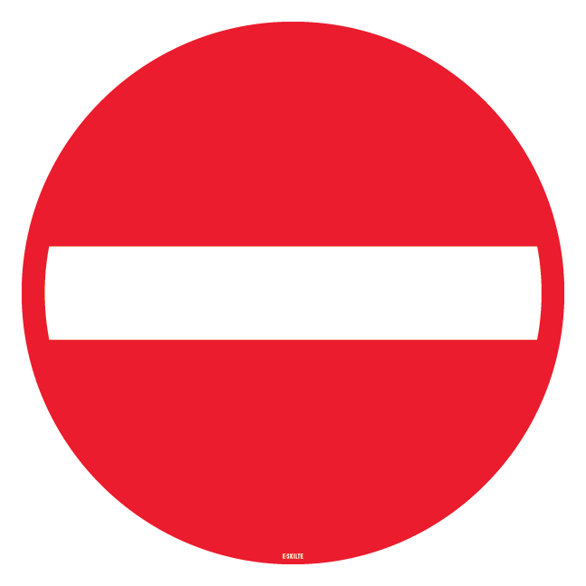 C19 Indkørsel forbudt. Forbudsskilt