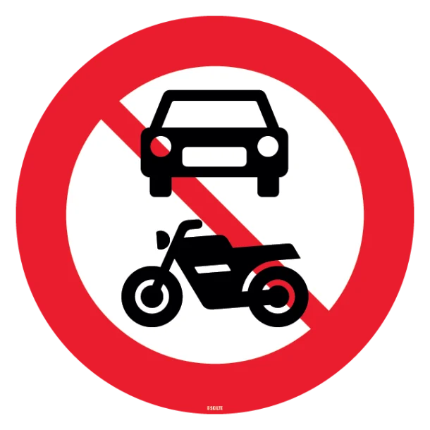 C22 Motorkøretøjer forbudt. Forbudsskilt