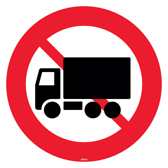 C23 Lastbil forbudt. Forbudsskilt