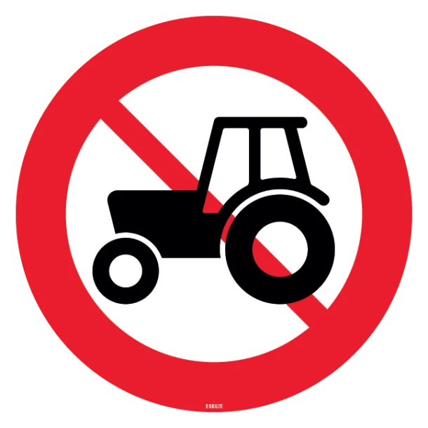C24 Traktor og motorredskab forbudt. Skilt