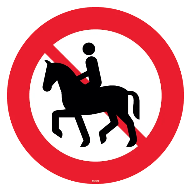 C26,1 - Ridning og føring af hest forbudt skilt