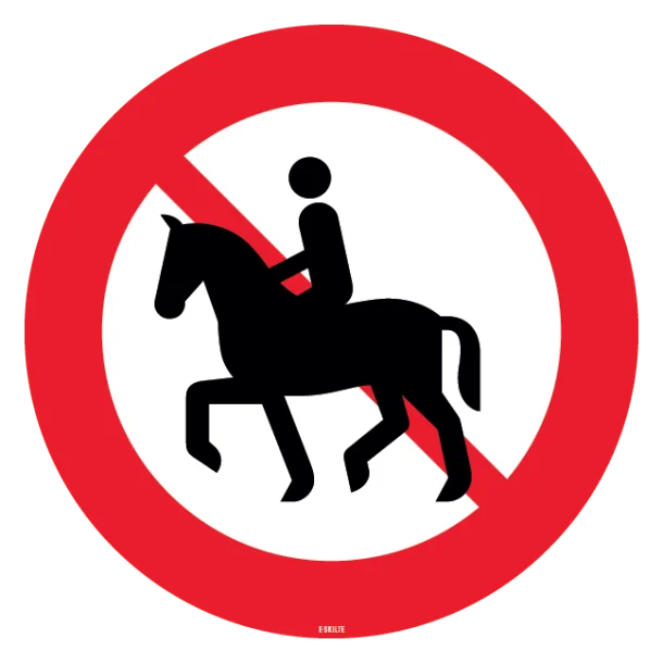 C26 Ridning og føring af hest forbudt. Forbudsskilt