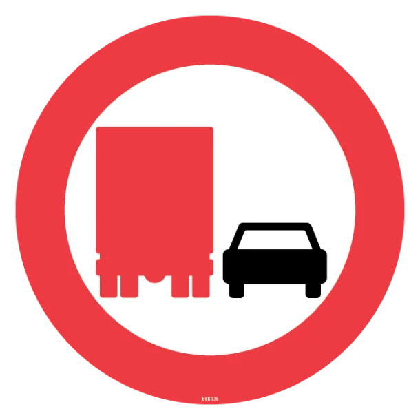 C52 - Overhaling med lastbil forbudt skilt