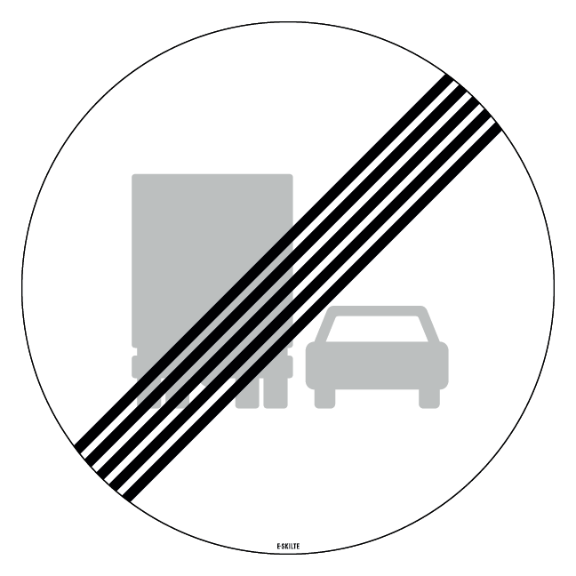 C54 - Ophør af overhaling med lastbil forbudt skilt