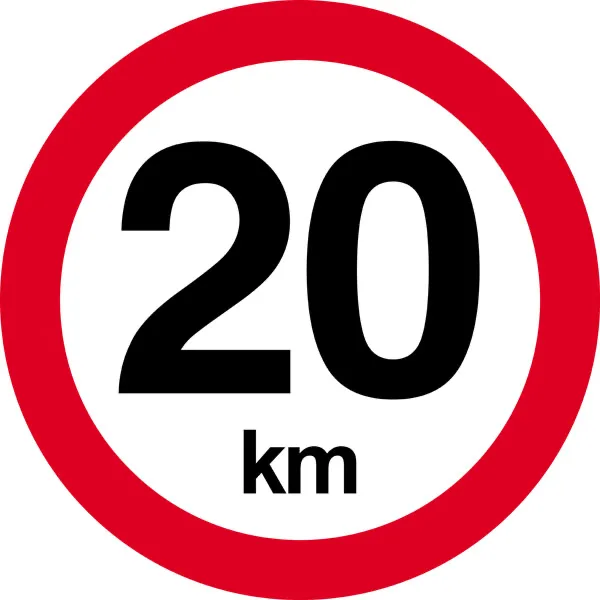 Hastighedsbegrænsning 20 km skilt