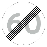 C56 - Ophør af lokal hastighedsbegrænsning skilt