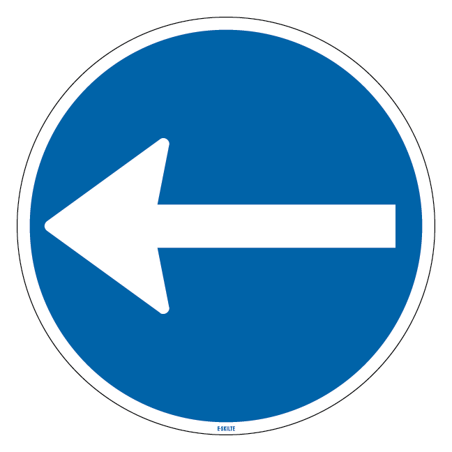 D11,2 - Påbudt kørselsretning til venstre skilt