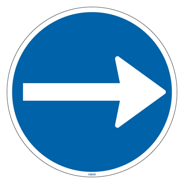 D11,3 - Påbudt kørselsretning til højre skilt