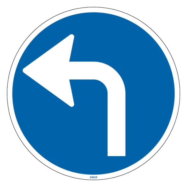 D11,4 - Påbudt kørselsretning til venstre skilt