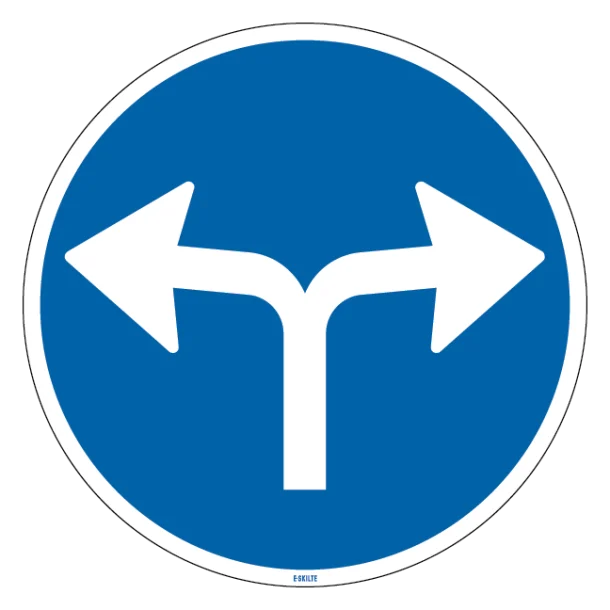 D11,8 - Påbudt kørselsretning mod højre eller venstre skilt