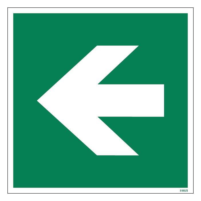 D2 ISO Pil til venstre skilt